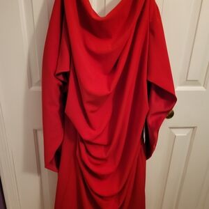 Betsy & Adam Vibrant Red Long Sleeve Dress